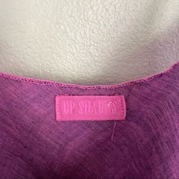 CP SHADES Faye 100% Linen Long Slip Dress in Purple Pink